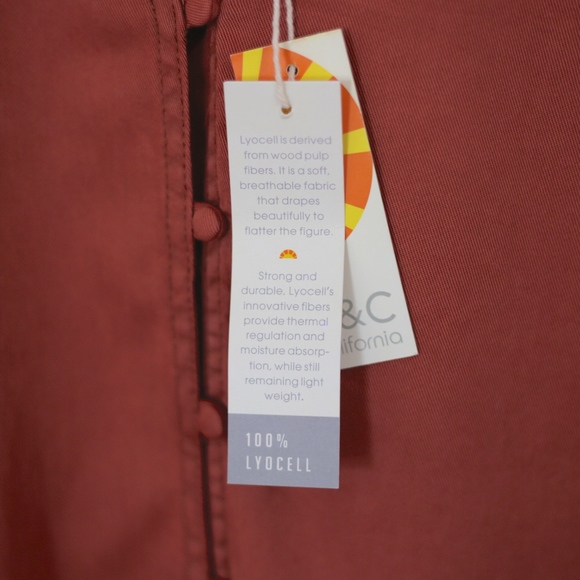 NWT C&C California 100% Lyocell Long Sleeve Blouse - Picture 6 of 6